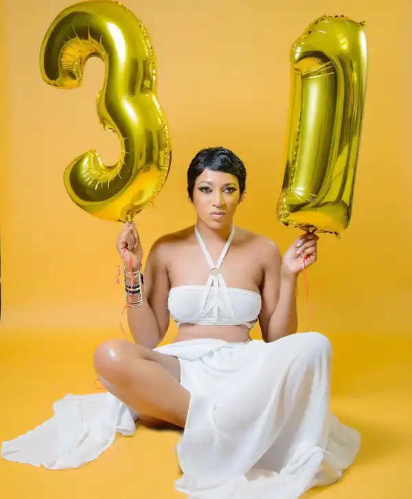 Actress Rukky Sanda Stylishly Reveals Her Age [See Photos]